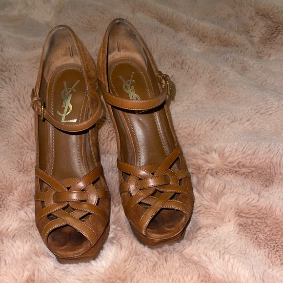 YSL Tribute brown suede heels - Picture 2 of 10